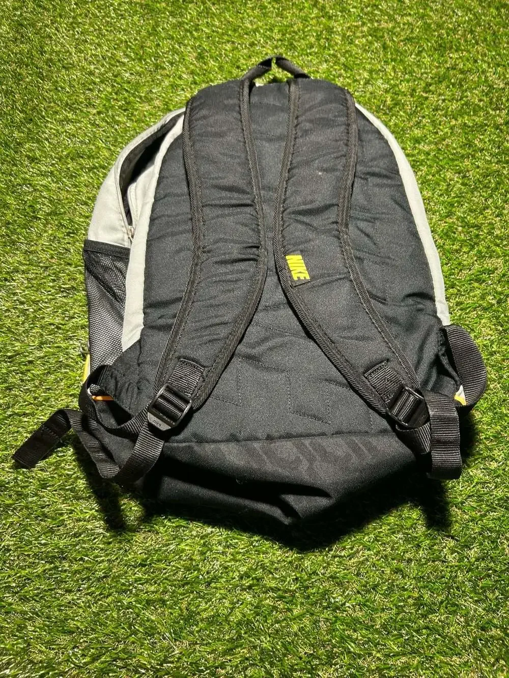 Nike Gray and Black Sport Backpack with Orange Accents